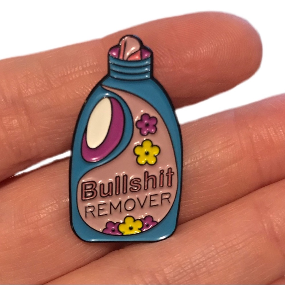Bullshit remover funny enamel pin